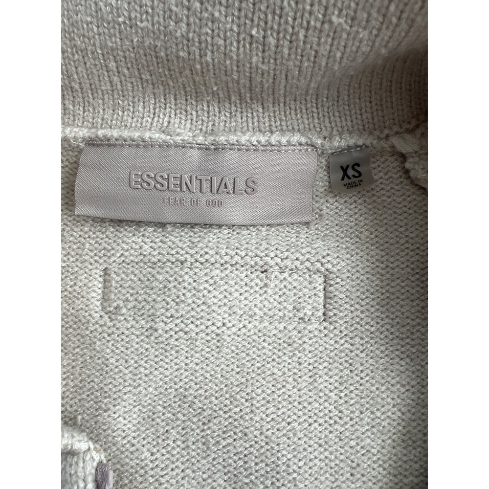 Fear of God Essentials Cardigan Womens XS Beige Zip Up Minimal Logo Cozy - Picture 10 of 13